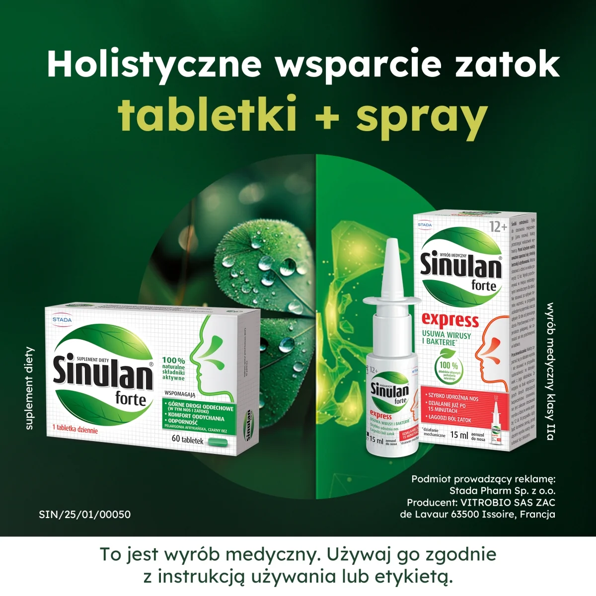 Sinulan forte suplement diety, 60 tabletek