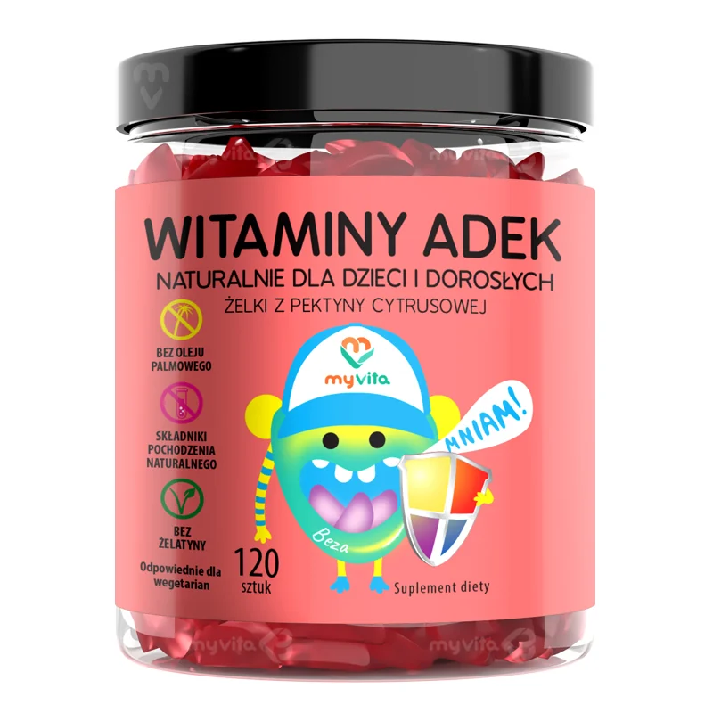 MyVita Witaminy ADEK naturalne żelki dla dzieci i dorosłych, 120 szt.