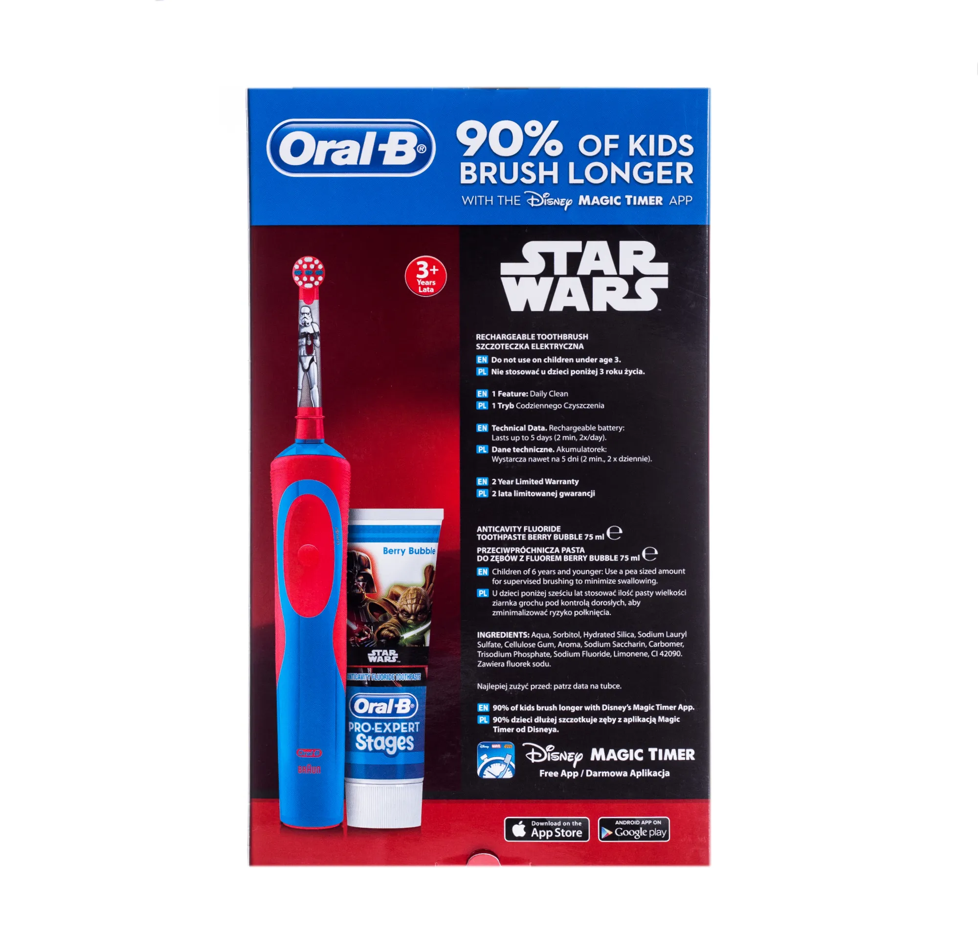 Oral-B, Star Wars, zestaw, szczoteczka elektryczna + pasta z fluorem 75 ml 