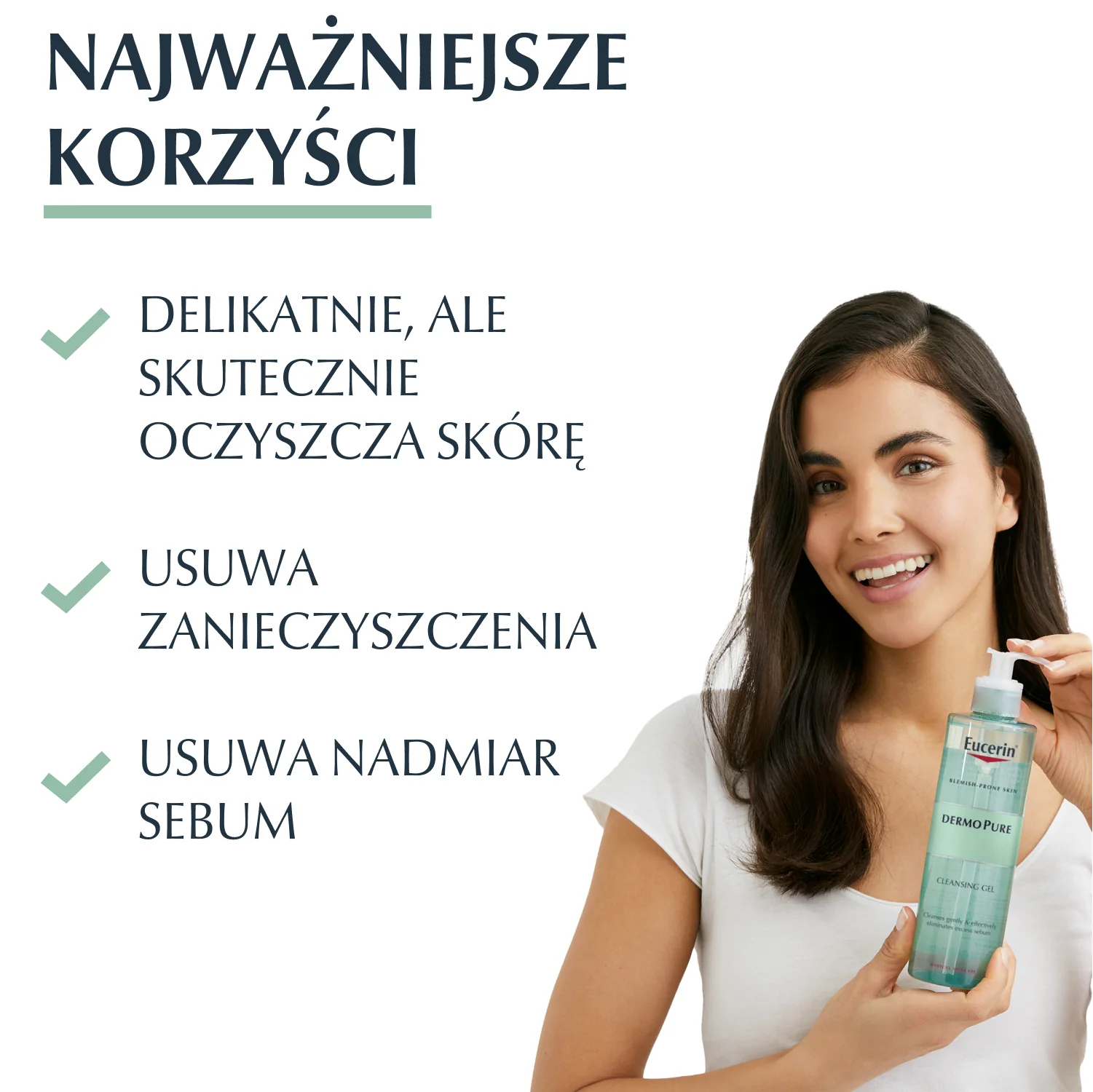 Eucerin DermoPure żel oczyszczający do twarzy i ciała skóra z niedoskonałościami, 400 ml