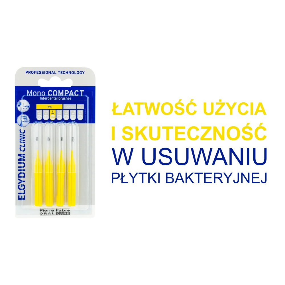 Elgydium Clinic Mono Compact szczoteczka międzyzębowa ISO 2 1,0 mm żółta, 4 szt.