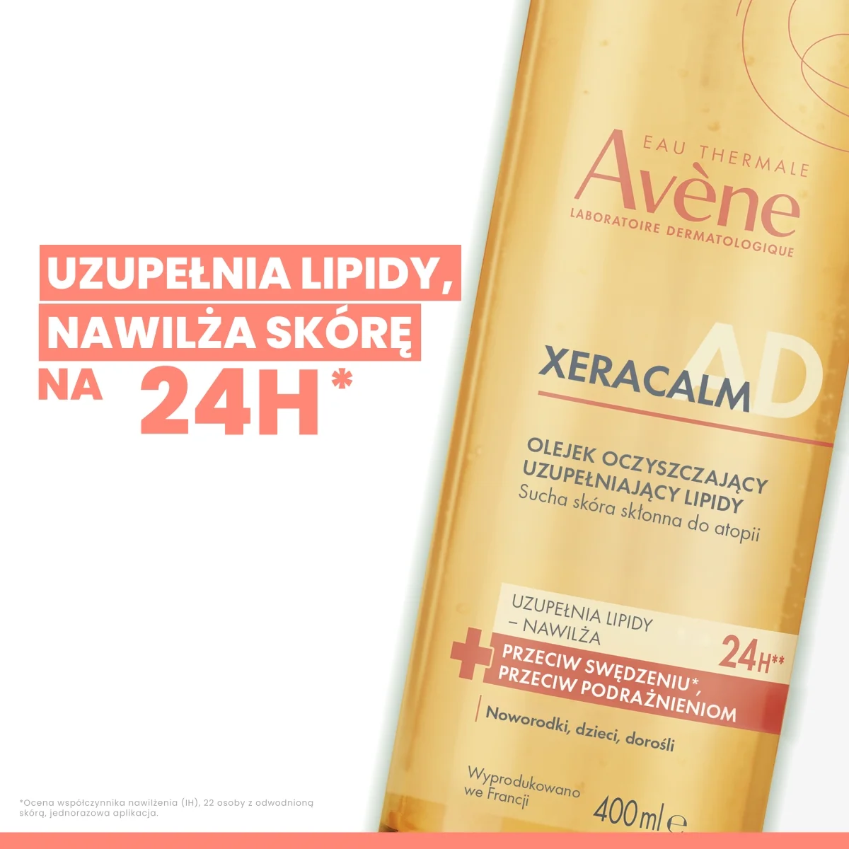 Avène XeraCalm A.D. olejek oczyszczający do mycia, 400 ml