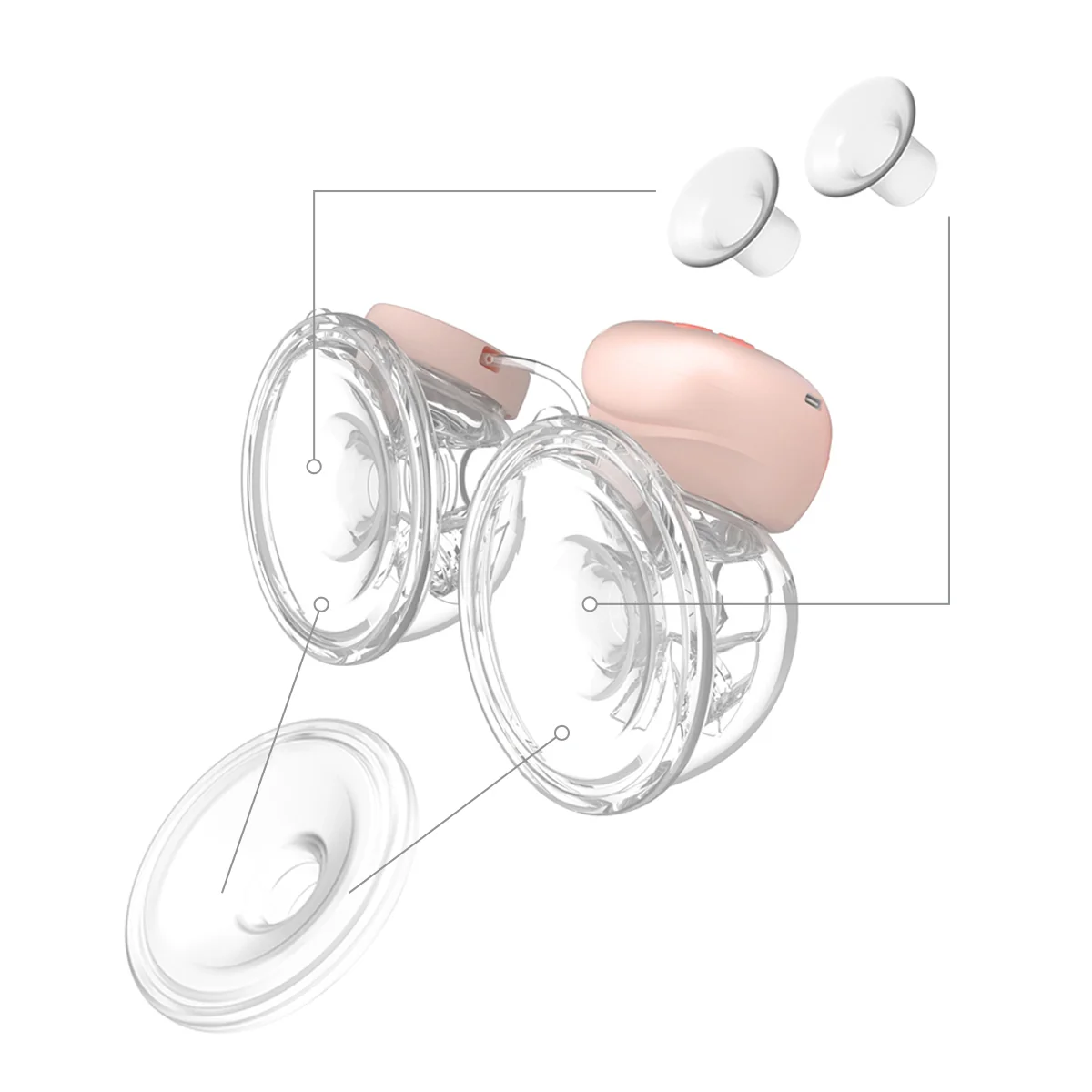 Babyono Twinnny laktator podwójny elektryczny muszlowy, 1 szt.