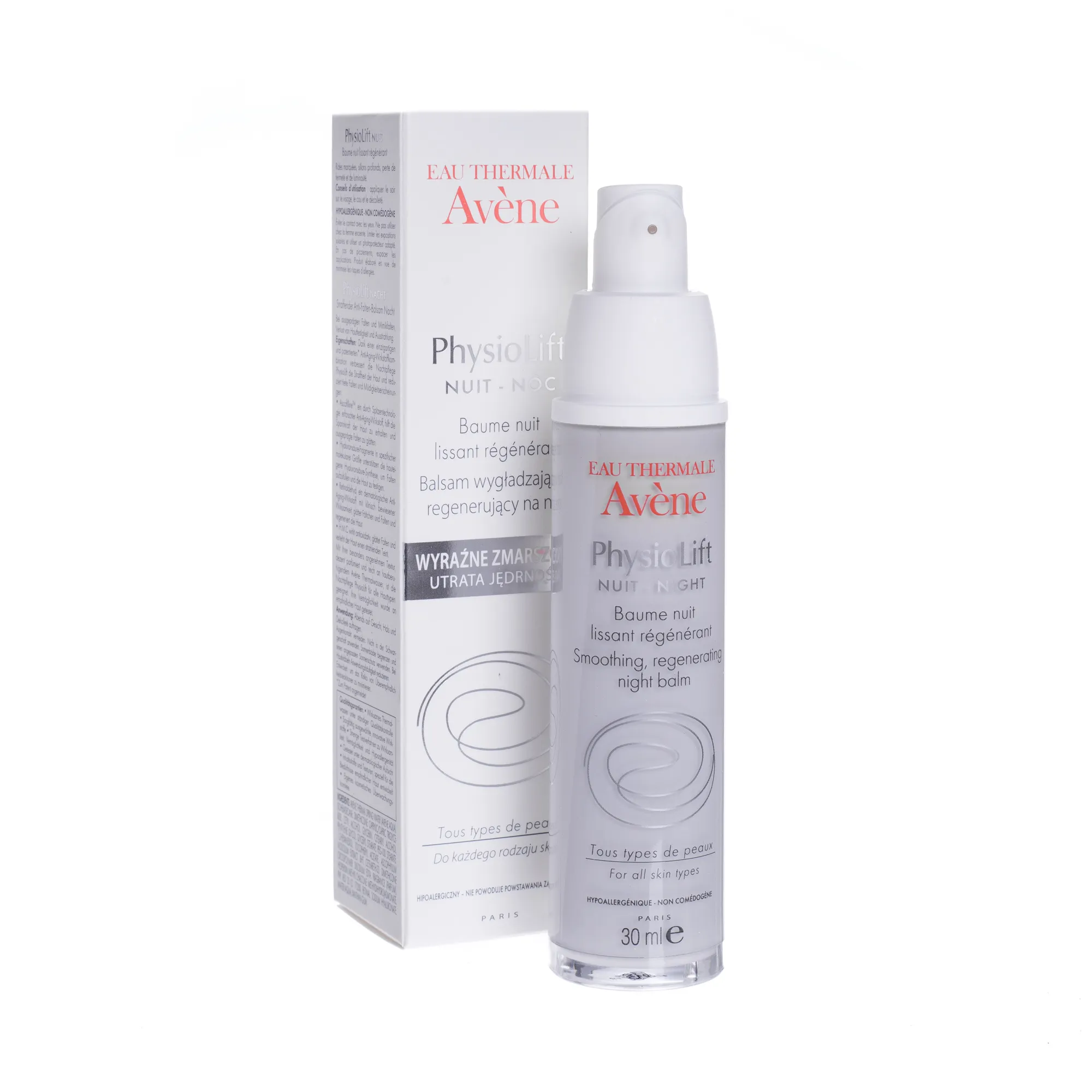 Avene Physiolift, balsam wygładzająco-regenerujący na noc, 30 ml 