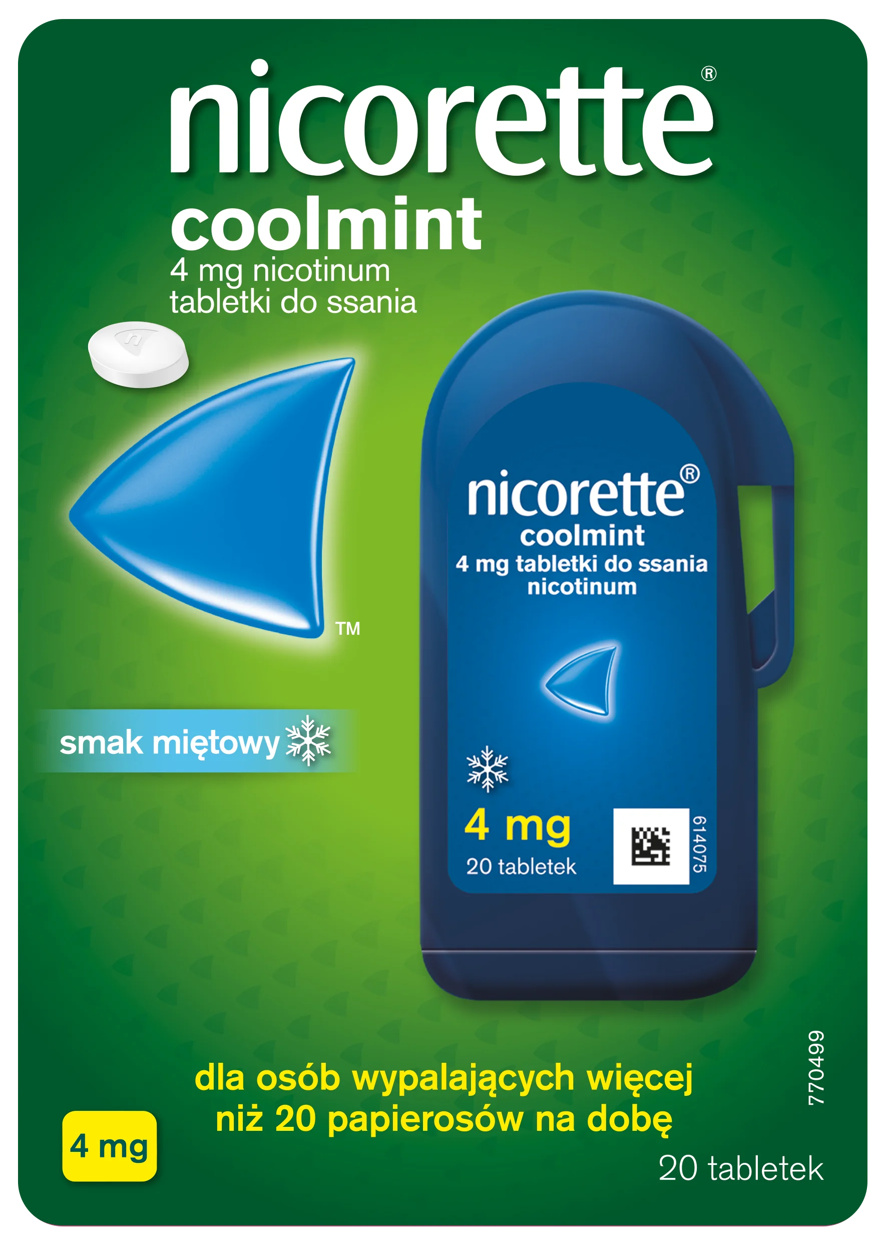 Nicorette Coolmint 4 mg 20 tabletek