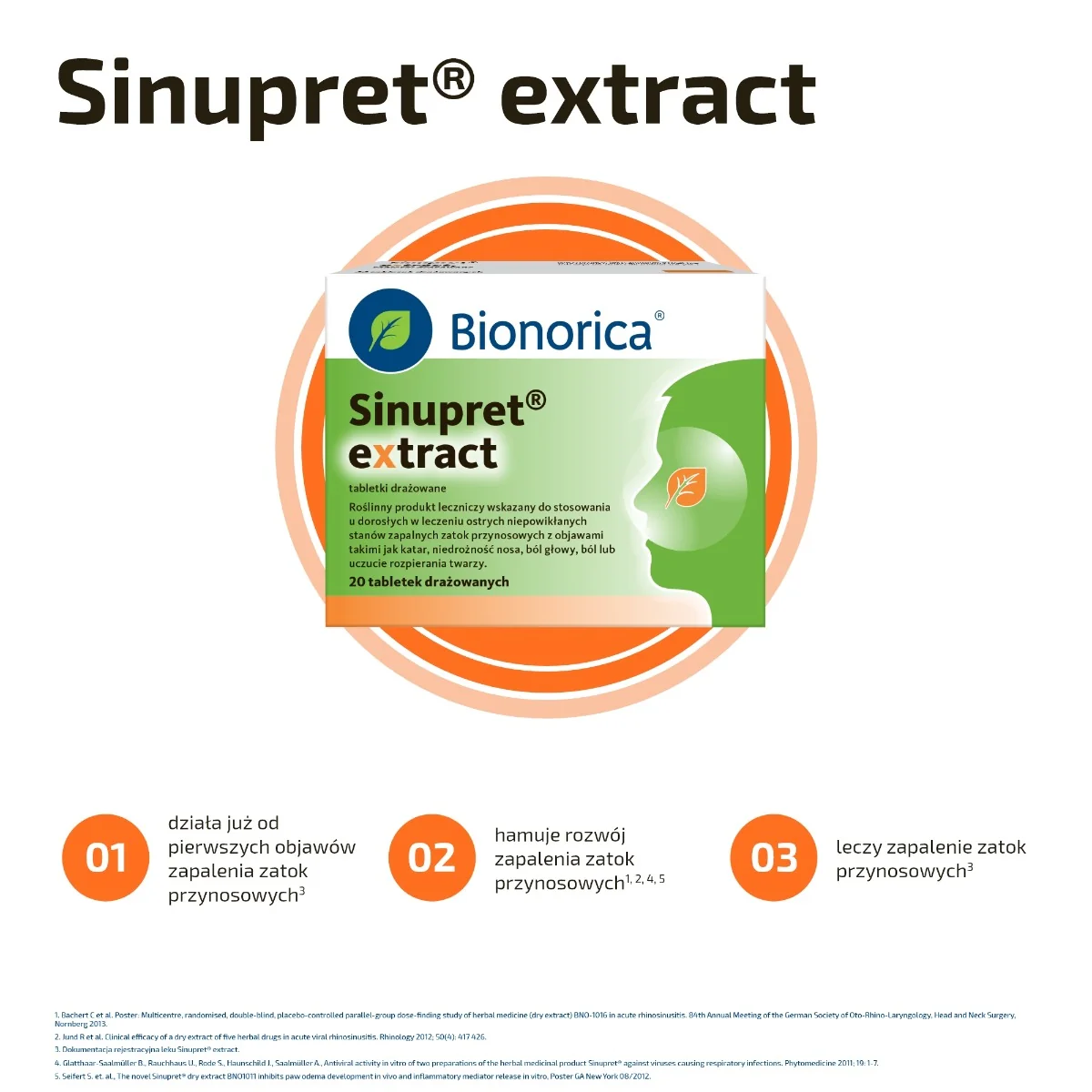 Sinupret Extract 160 mg, 20 tabletek drażowanych