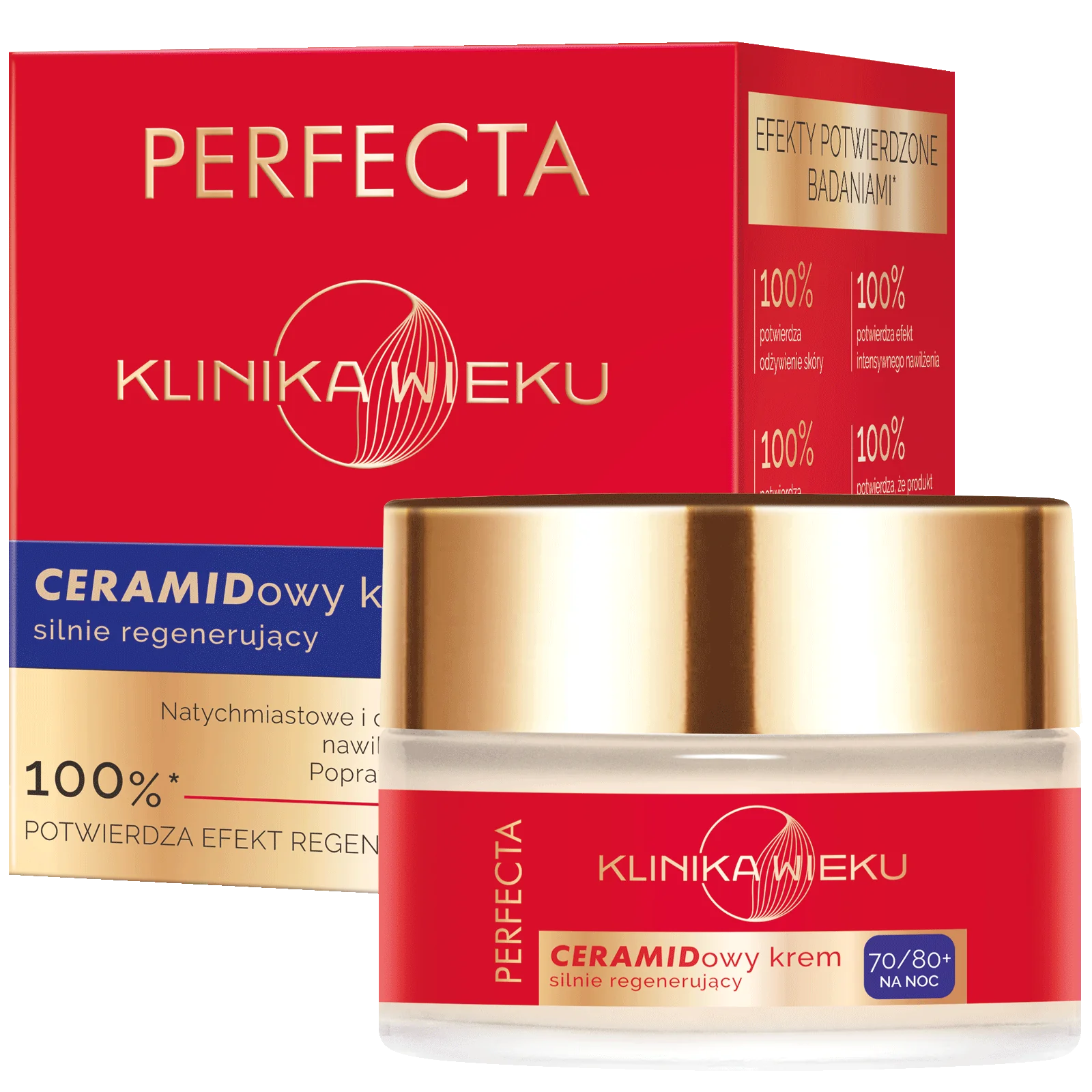 Perfecta Klinika Wieku ceramidowy krem silnie regenerujący na noc 70/80+, 50 ml