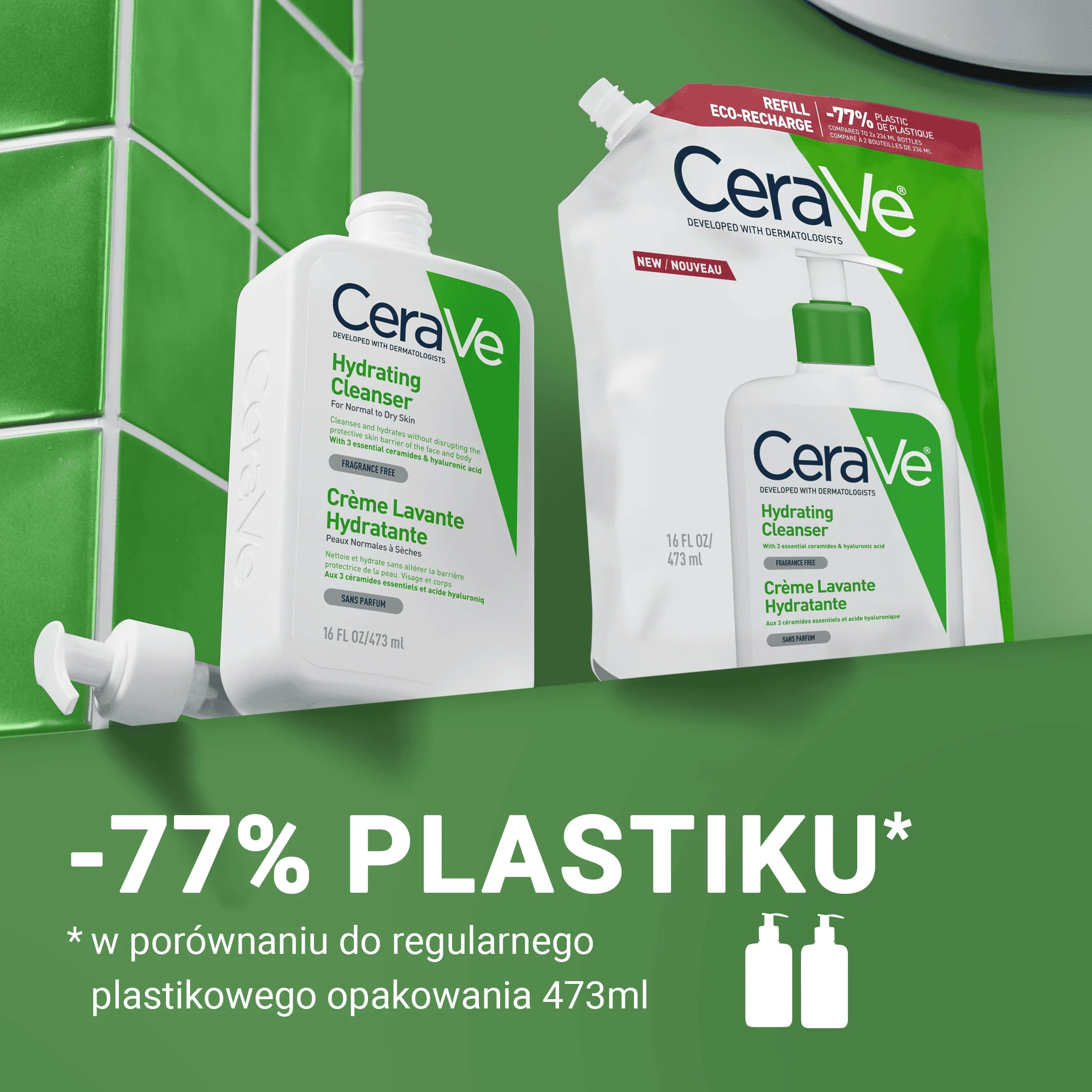 CeraVe nawilżająca emulsja do mycia, refill, 473 ml