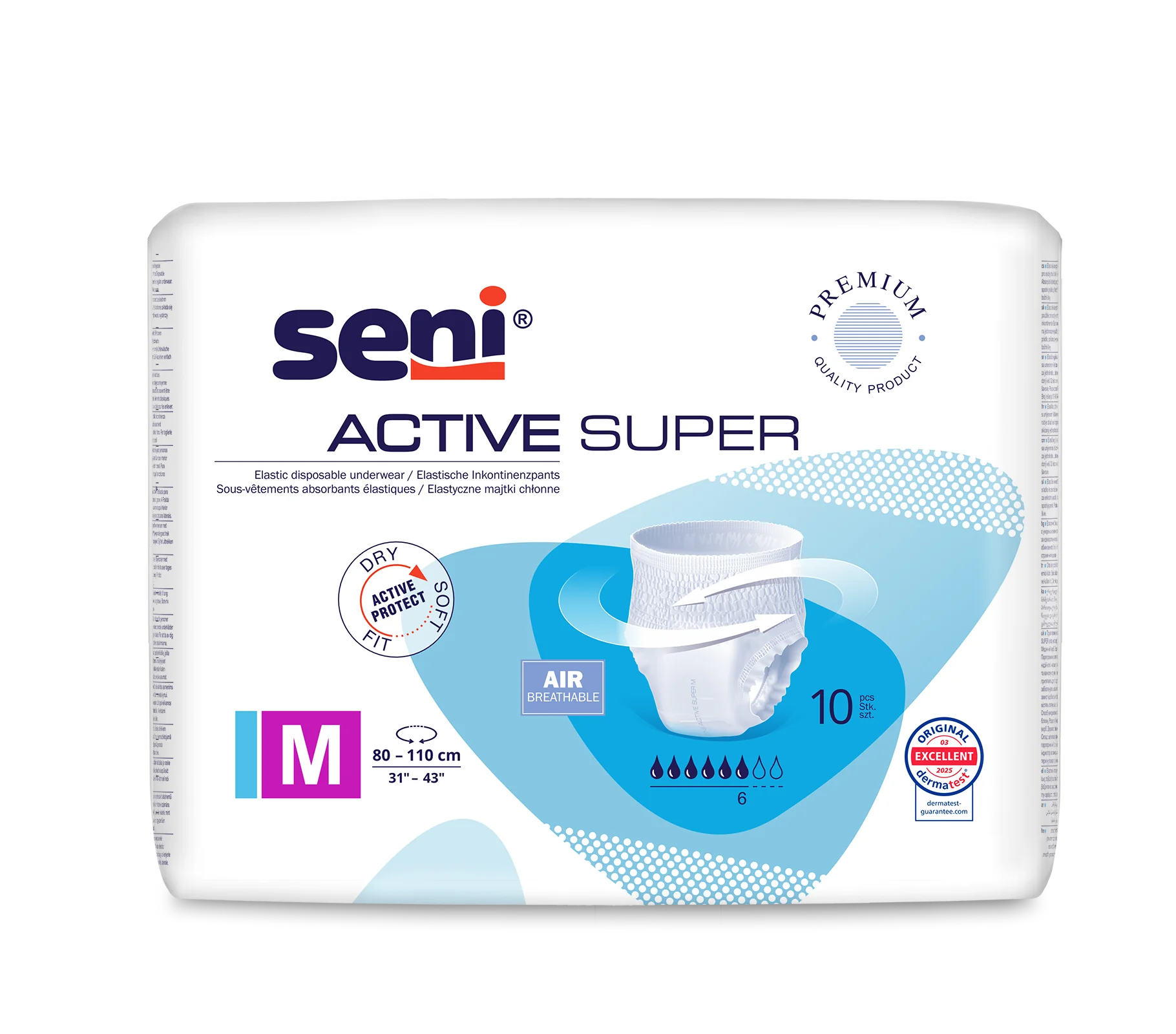 Seni Active Super majtki chłonne, rozmiar M, 10 szt.