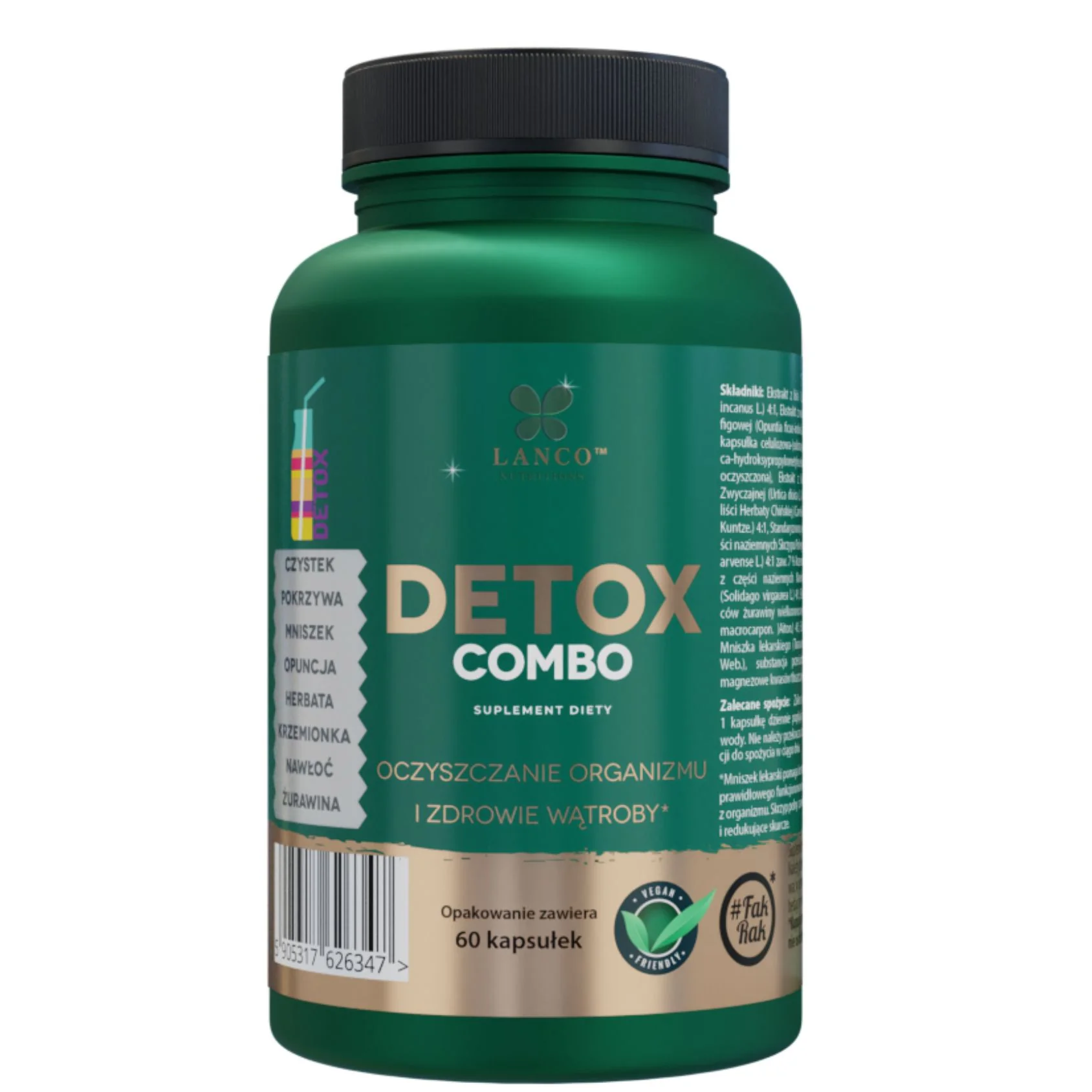 Lanco Nutritions Detox Combo Oczyszczanie organizmu, 60 kapsułek