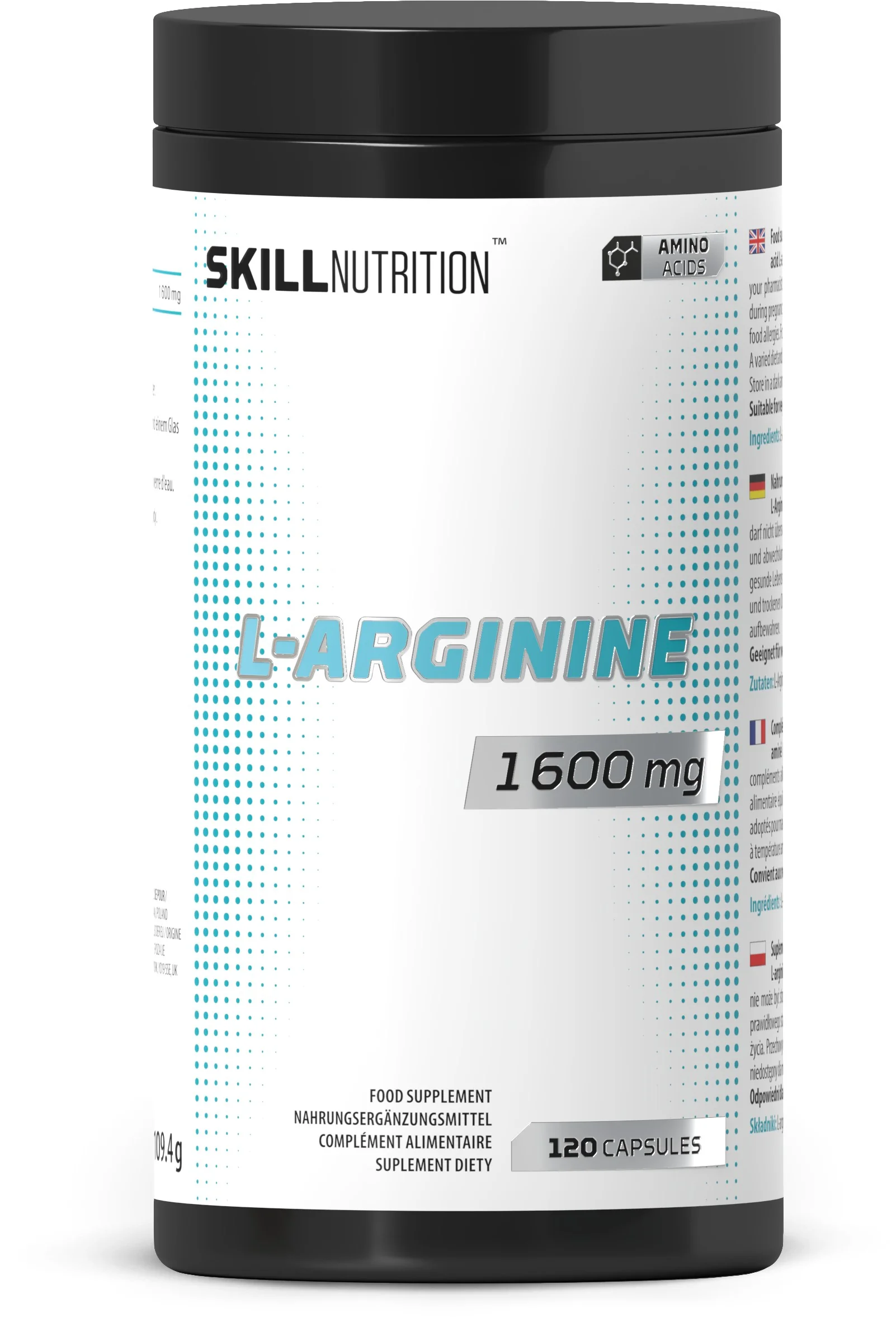 Skill L-Arginina 1600 mg 120 kapsułek wegańskich
