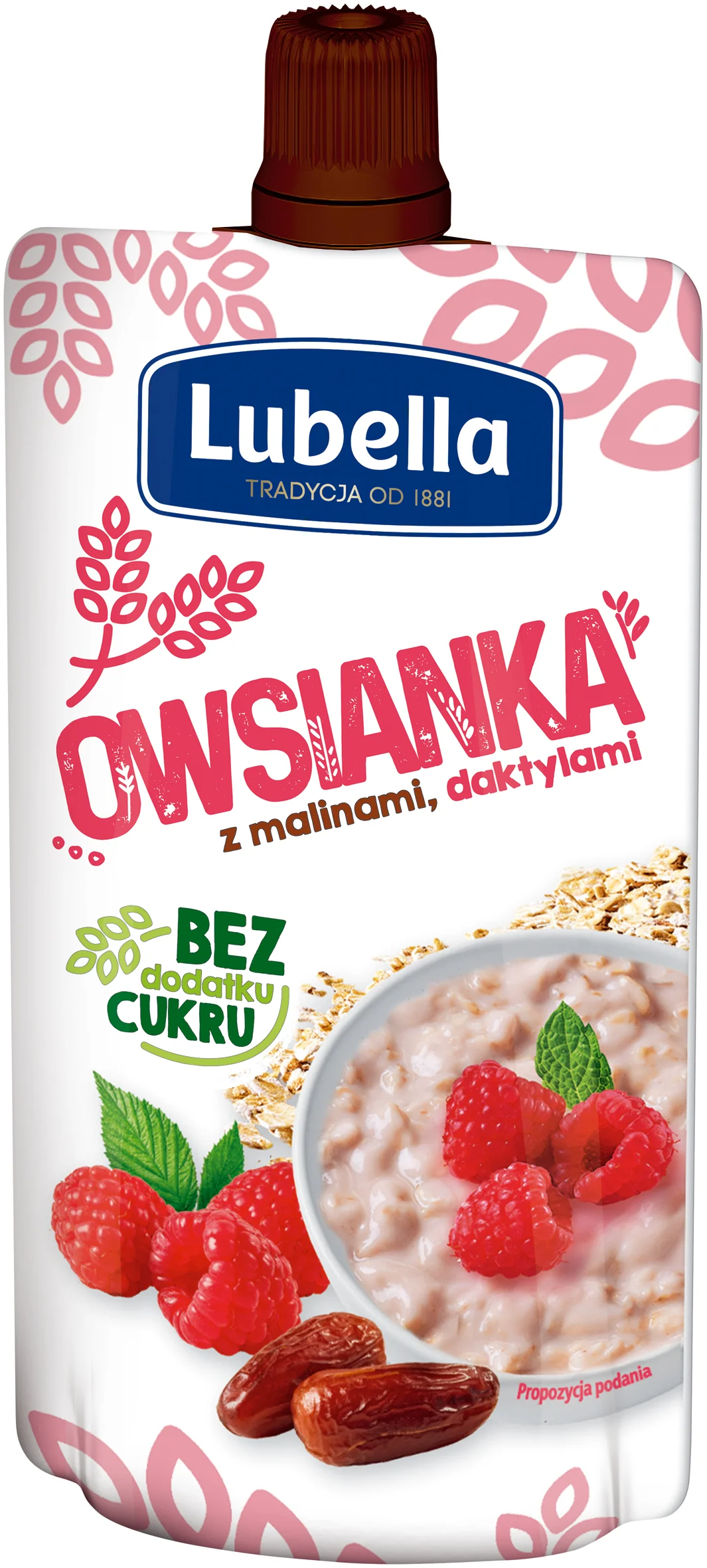 Lubella owsianka z malinami i daktylami, 100 g