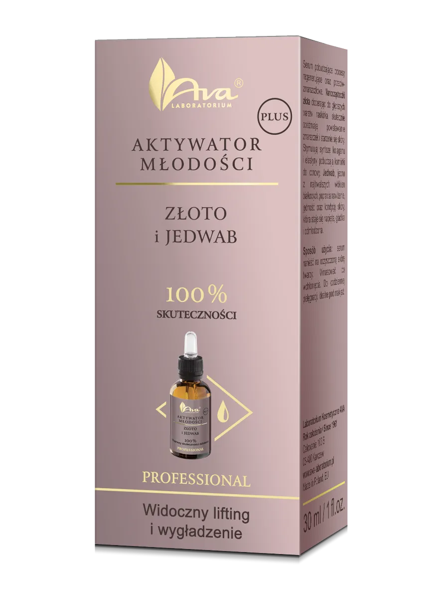 Ava Aktywator Młodości Plus  Złoto i Jedwab, serum, 30 ml 