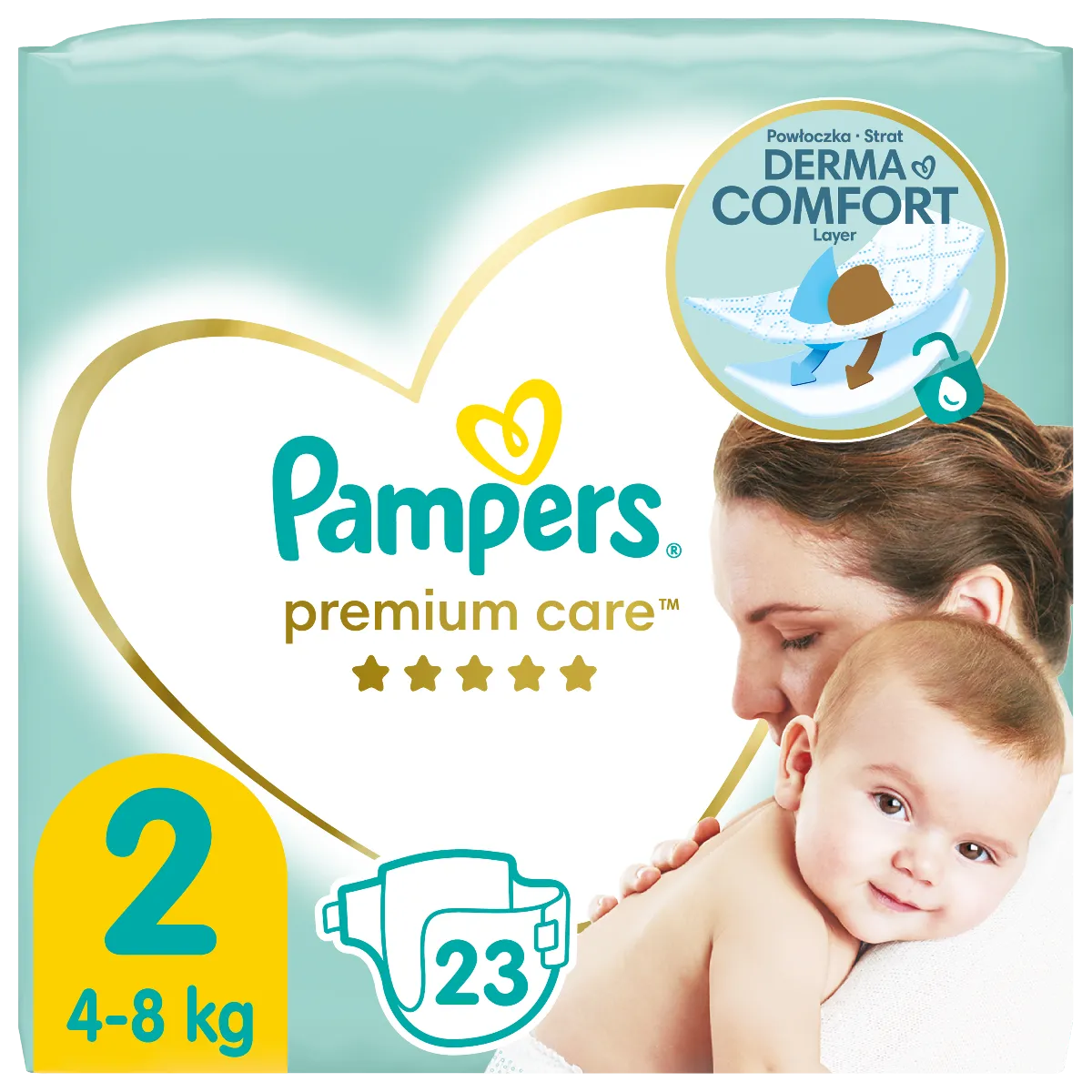 Pampers Premium Care, pieluchy, rozmiar 2, 4-8 kg, 23 sztuki