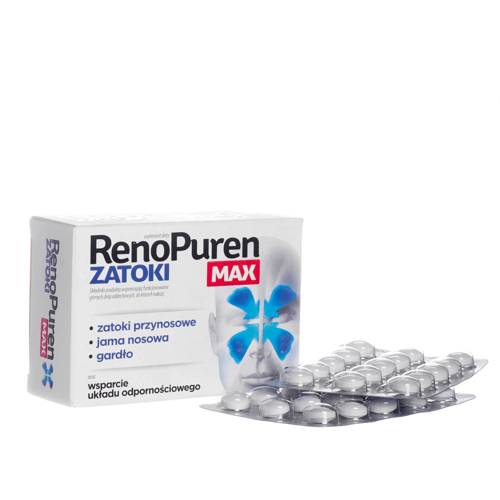 RenoPurenMAX Zatoki, suplement diety, 60 tabletek