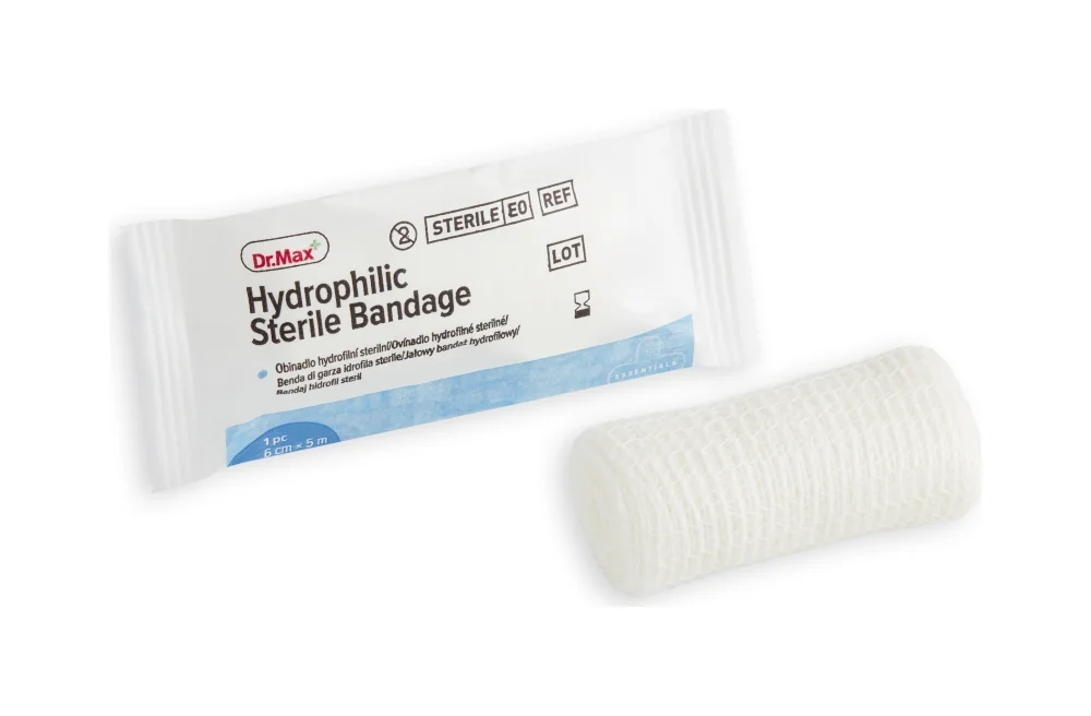 Hydrophylic sterile bandage Dr. Max jałowy bandaż hydrofilowy 6 cm x 5 m, 1 sztuka