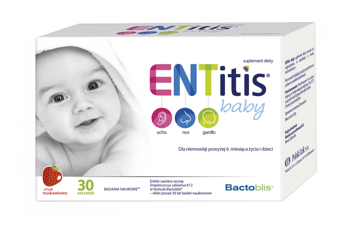 Entitis Baby 30 saszetek o smaku truskawkowym