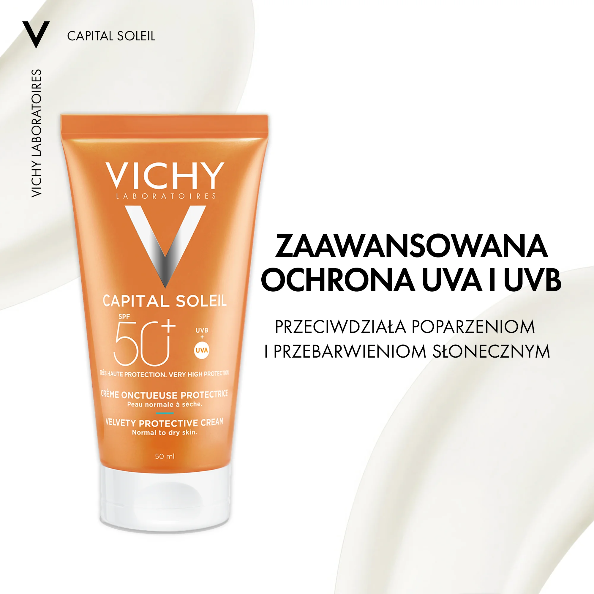 Vichy Capital Soleil, Krem aksamitny SPF50+, 50ml