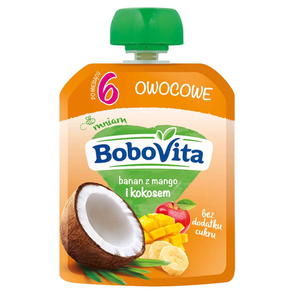 BoboVita mus banan z mango i kokosem, 80 g