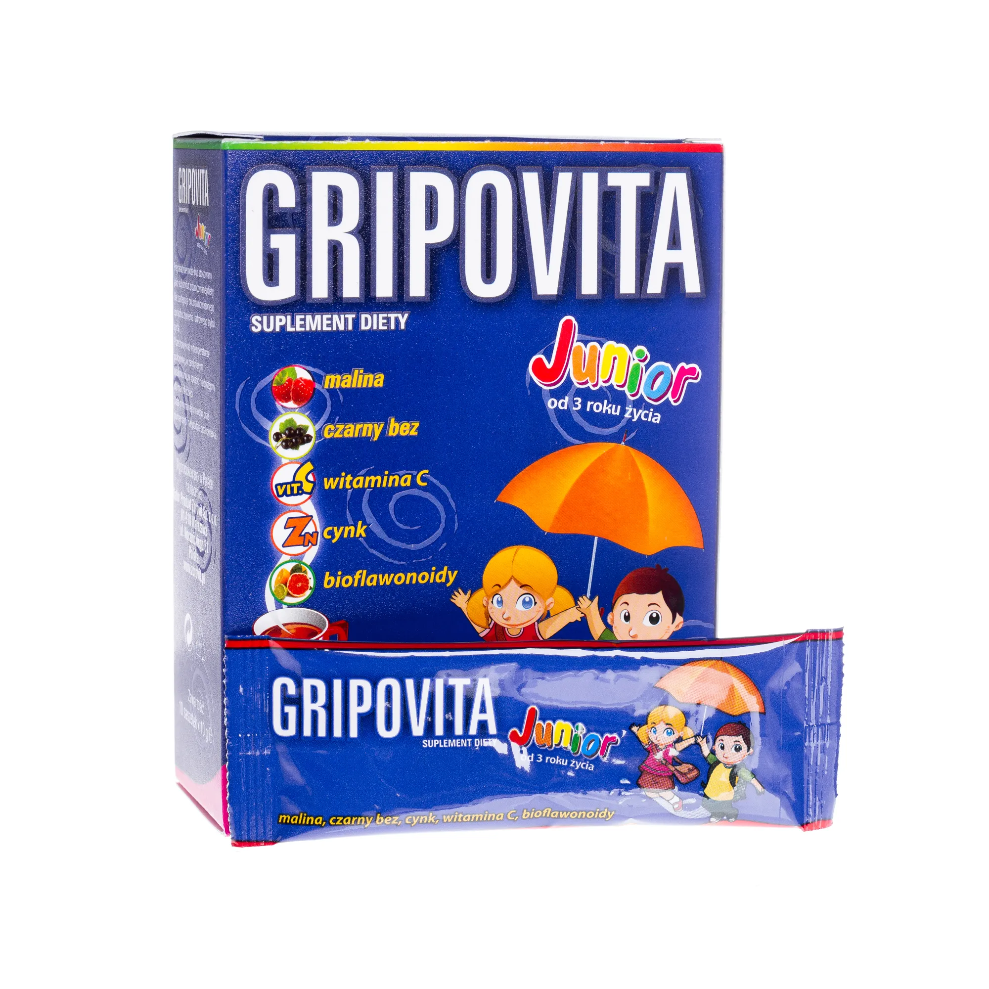 Gripovita Junior, suplement diety, 10 saszetek