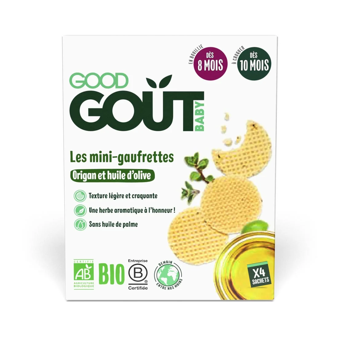 Good Gout BIO wafle z oregano i olwią z oliwy, 24 g