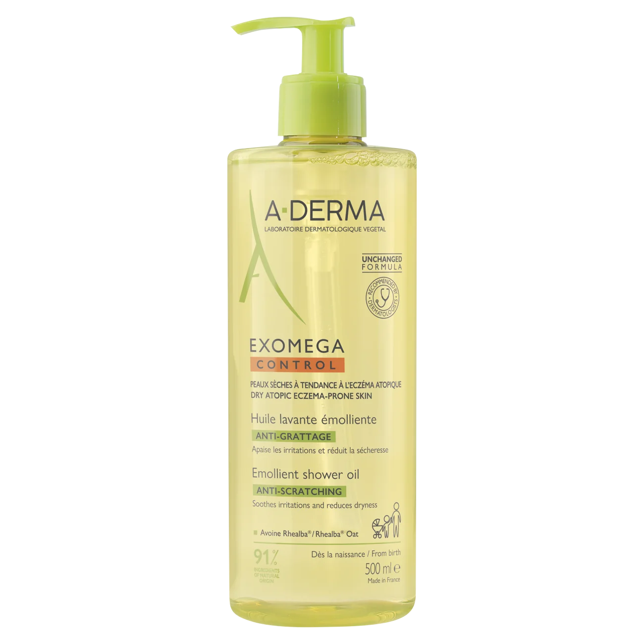 A-Derma Exomega Control olejek emolient pod prysznic, 500 ml