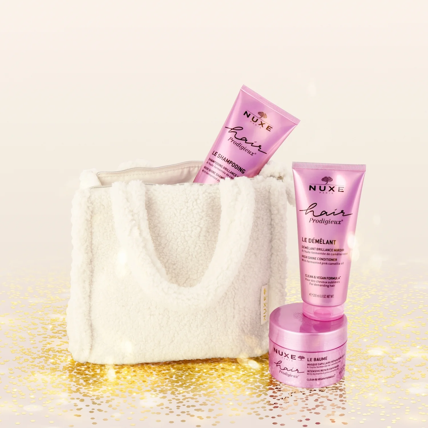 Nuxe zestaw Hair Shine Ritual Hair Prodigieux® szampon, 200 ml + Hair Prodigieux® odżywka, 200 ml + Hair Prodigieux® maska, 200 ml