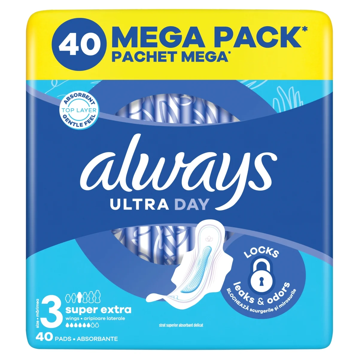 Always Ultra Super Extra podpaski ze skrzydełkami, 40 szt.