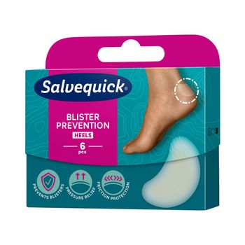 Salvequick Foot Care, plaster na pęcherze, średni, 6 sztuk 
