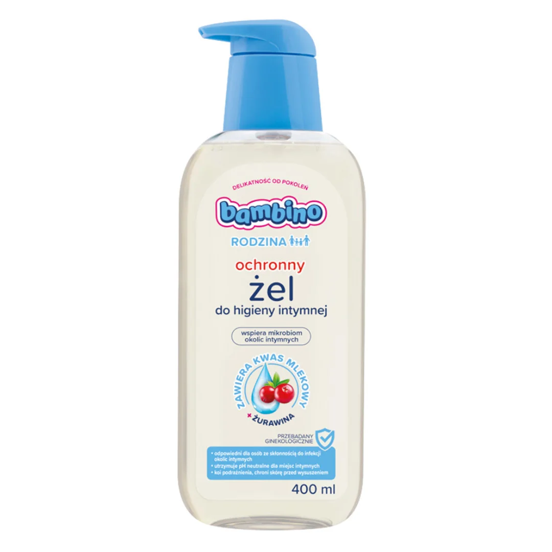 Bambino Rodzina ochronny żel do higieny intymnej z żurawiną, 400 ml