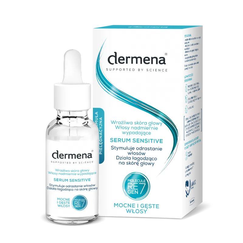 Dermena Sensitive serum do wrażliwej skóry głowy i nadmiernie wypadających włosów, 50 ml