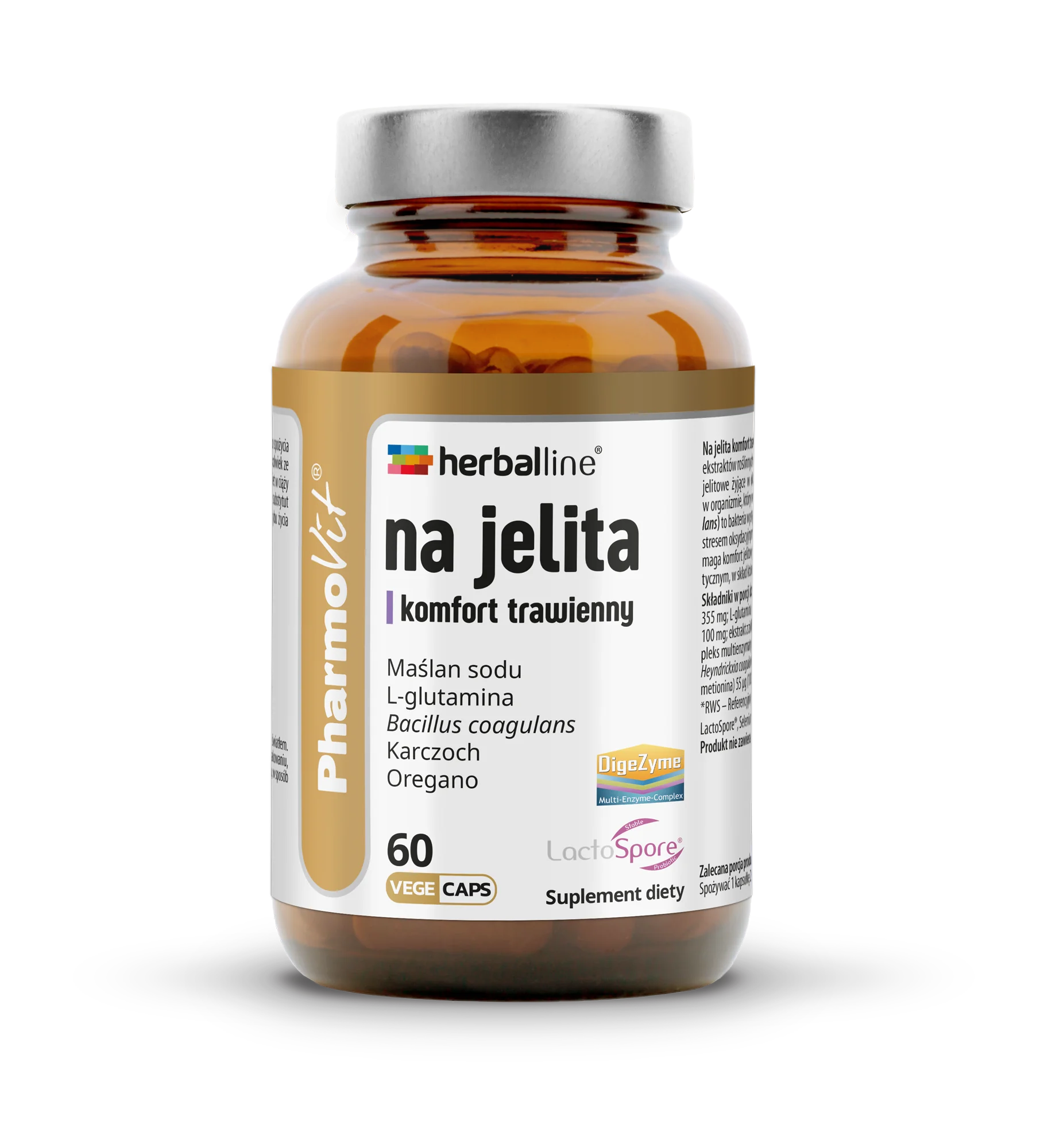 PharmoVit® Herballine Na jelita komfort trawienny 60 kapsułek