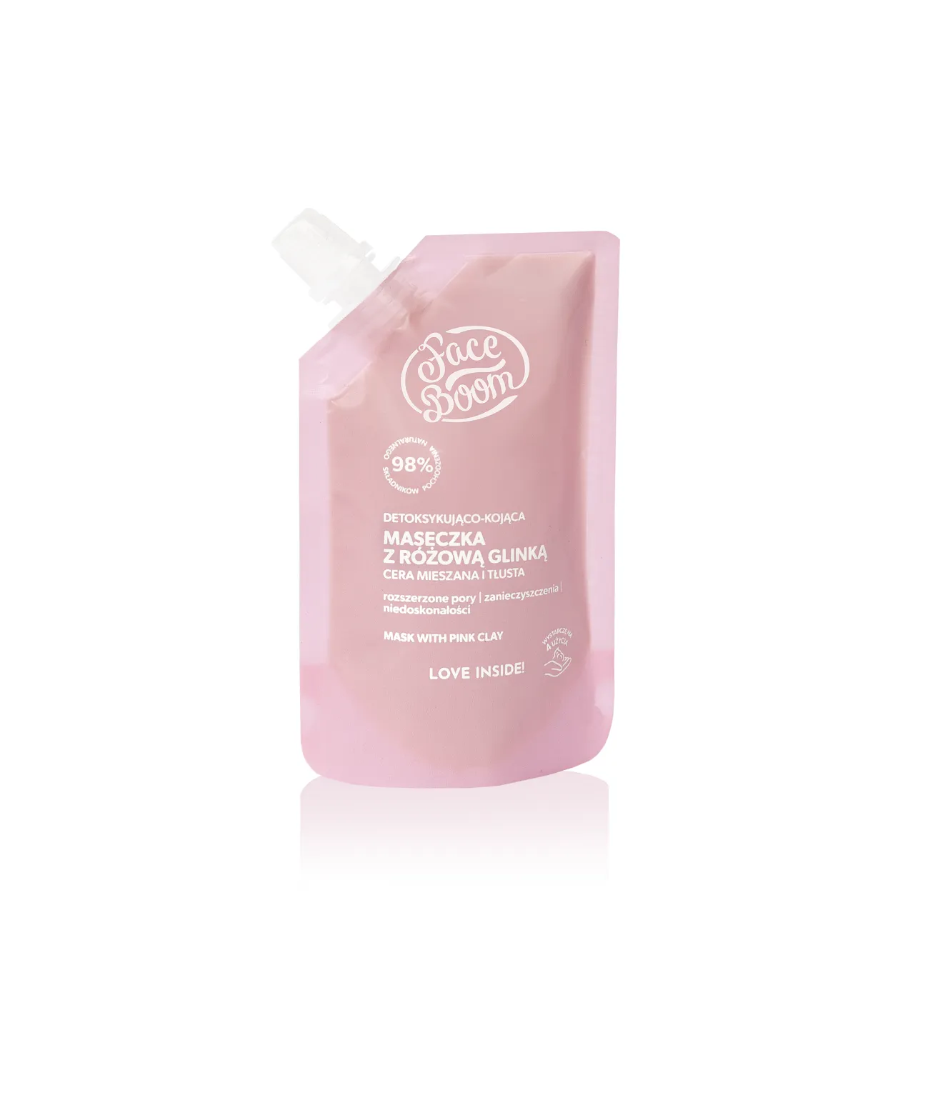 BodyBoom FaceBoom detoksykująco-kojąca maseczka z różową glinką, 40 g
