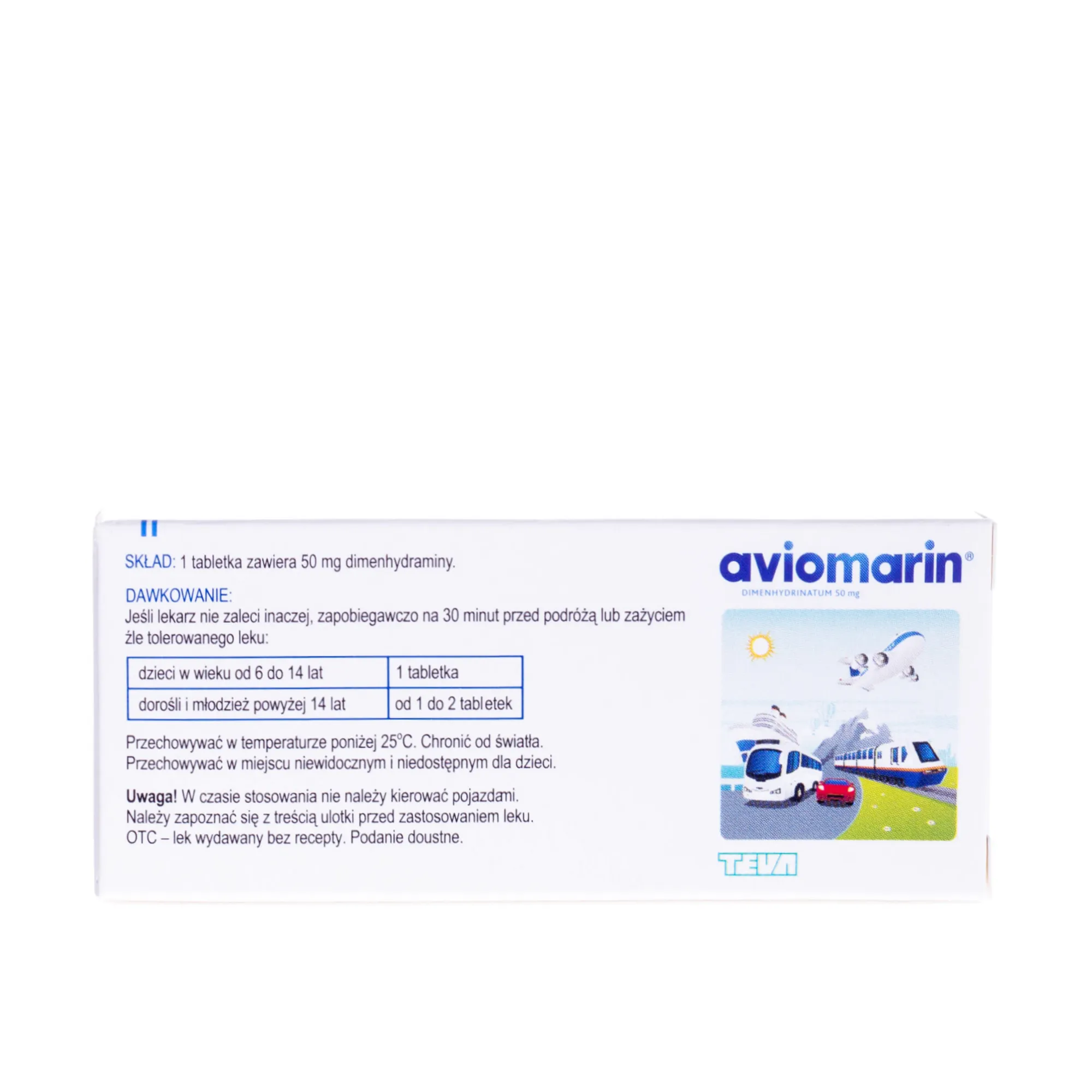 Aviomarin - lek stosowany w chorobie lokomocyjnej, 5 tabletek 
