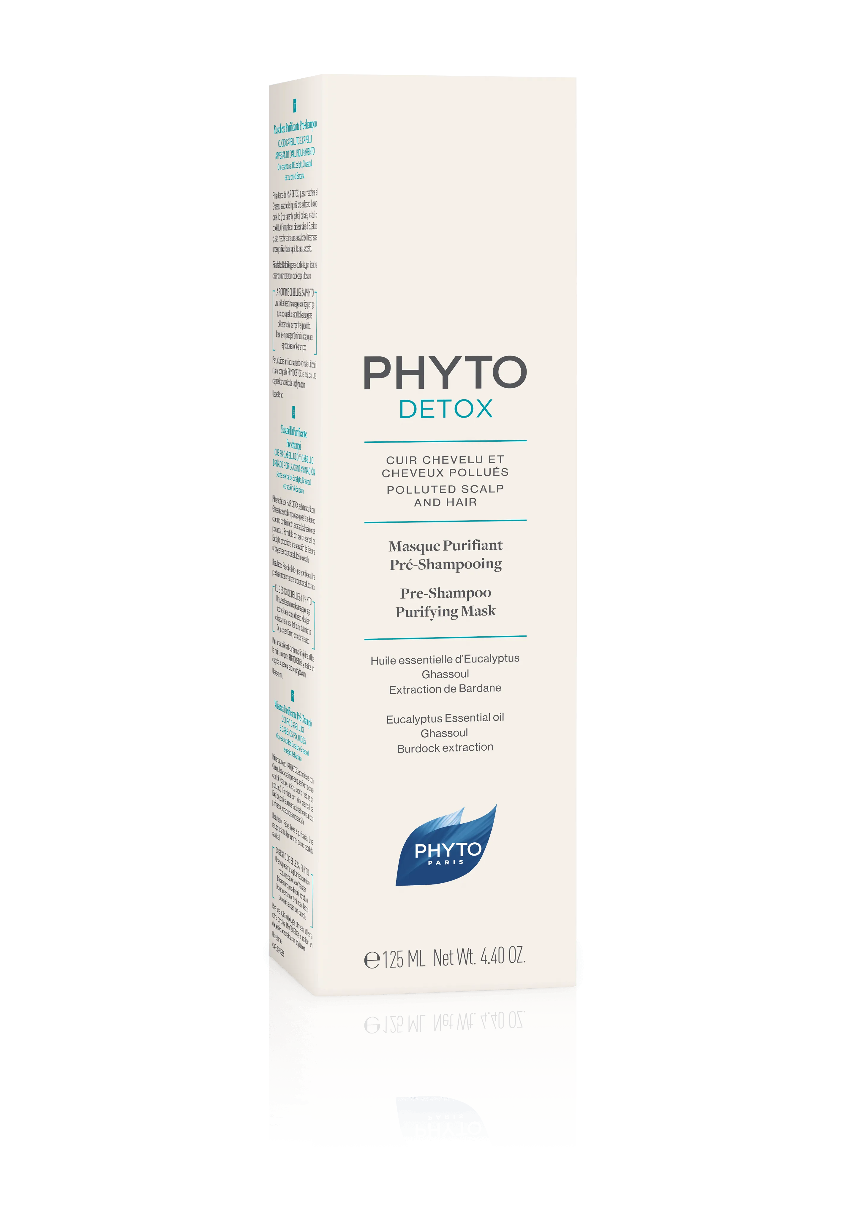Phyto Phytodetox, maska oczyszczająca przed szamponem, 125 ml 
