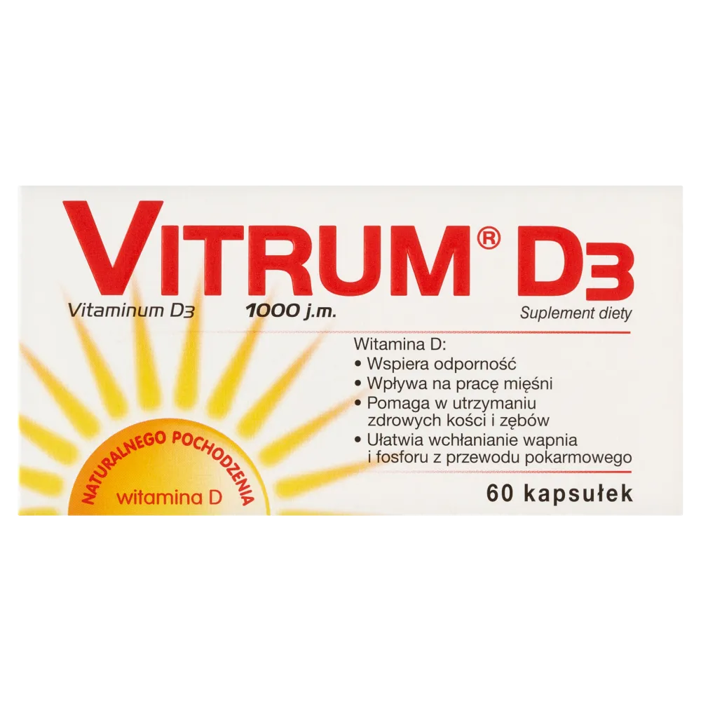 Vitrum D3 1000 j.m., suplement diety, 60 kapsułek