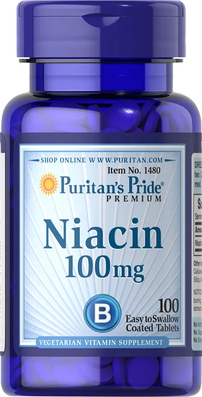Niacyna, suplement diety, 100 mg, 100 tabletek