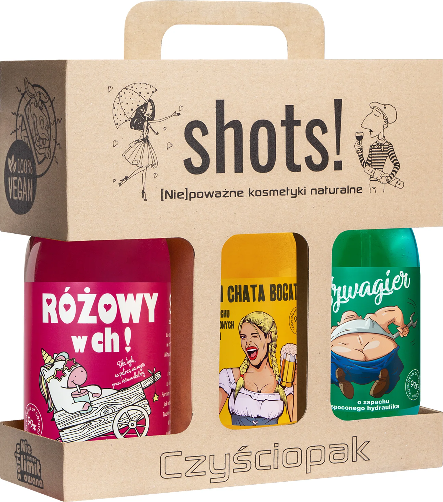 LaQ Shots! Czyściopak do Chaty 3 x żel pod prysznic, 500 ml