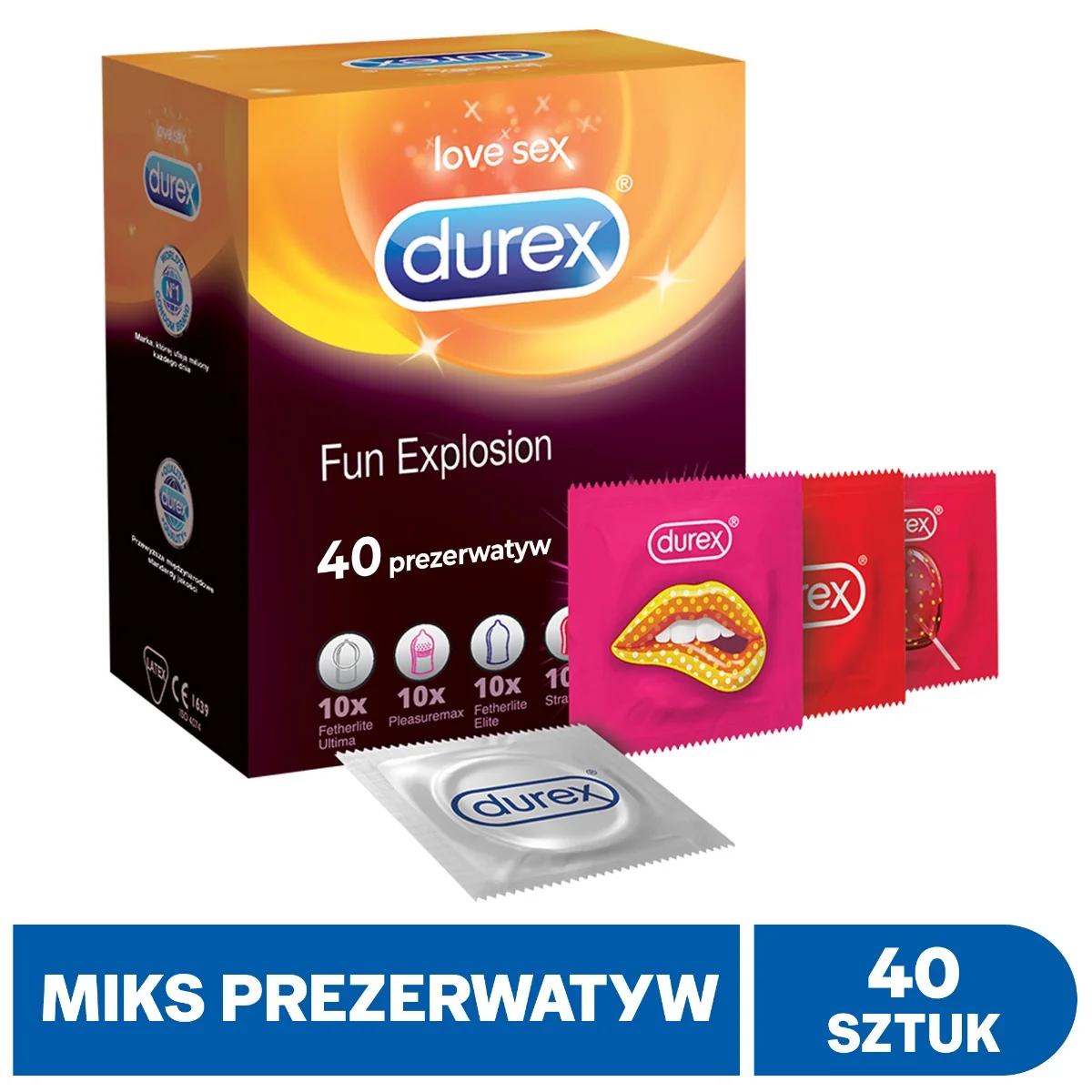 Prezerwatywy Durex Fun Explosion, 40 sztuk 