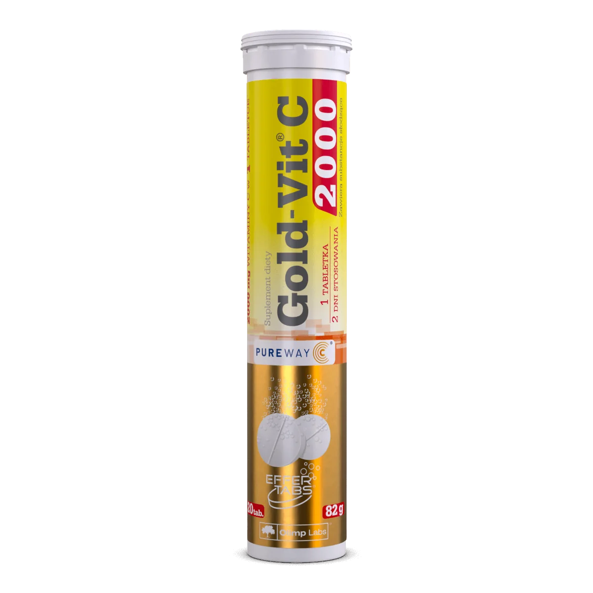 Olimp Gold-Vit C 2000 suplement diety, smak pomarańczowy, 20 tabletek musujących