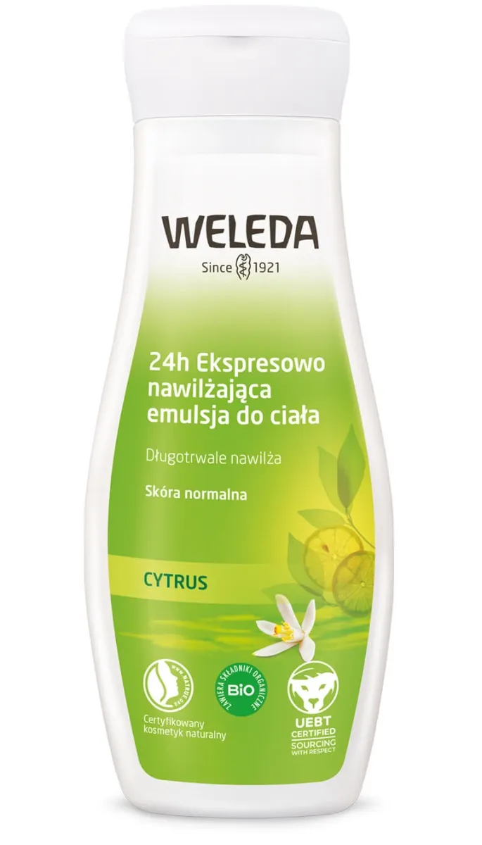 Weleda 24h Ekspresowa cytrusowa nawilżająca emulsja do ciała, 200 ml