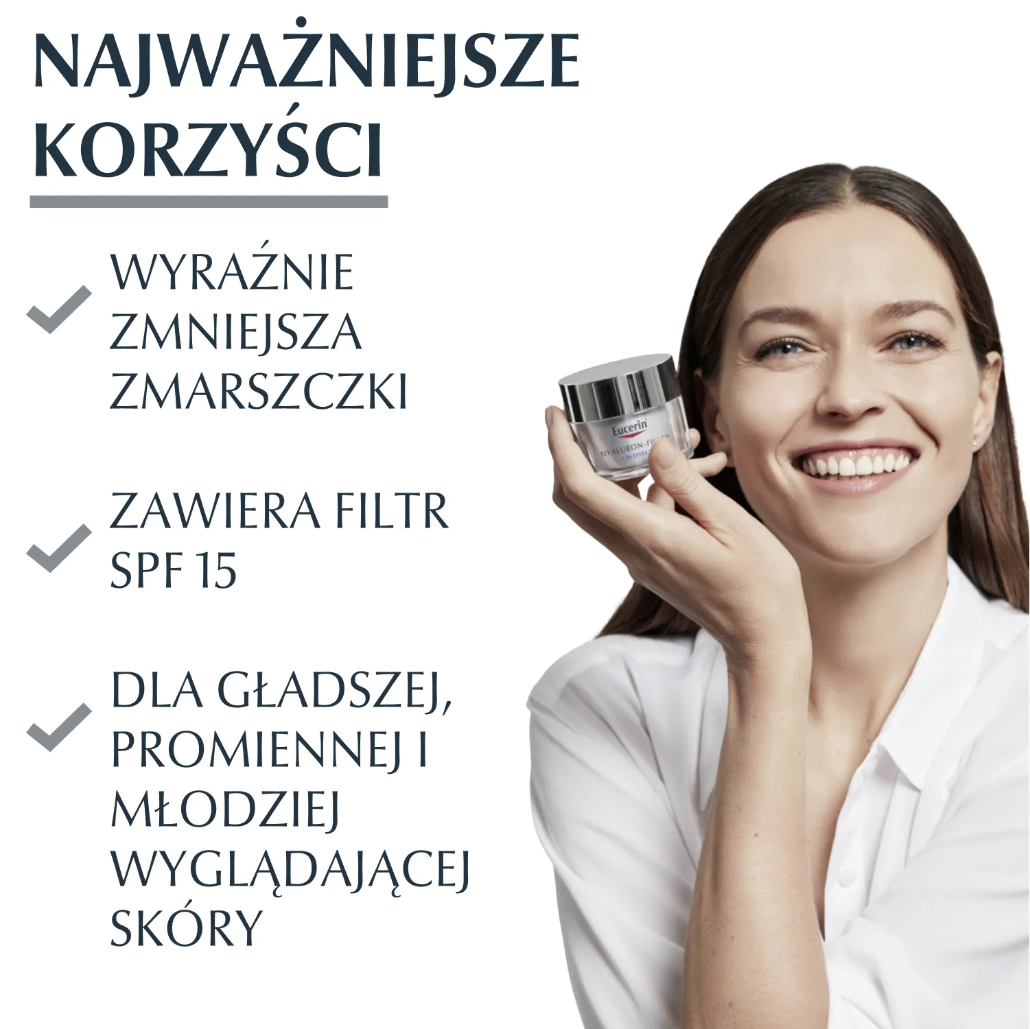 Eucerin Hyaluron-Filler przeciwzmarszczkowy krem na dzień do skóry suchej SPF 15, 50 ml 