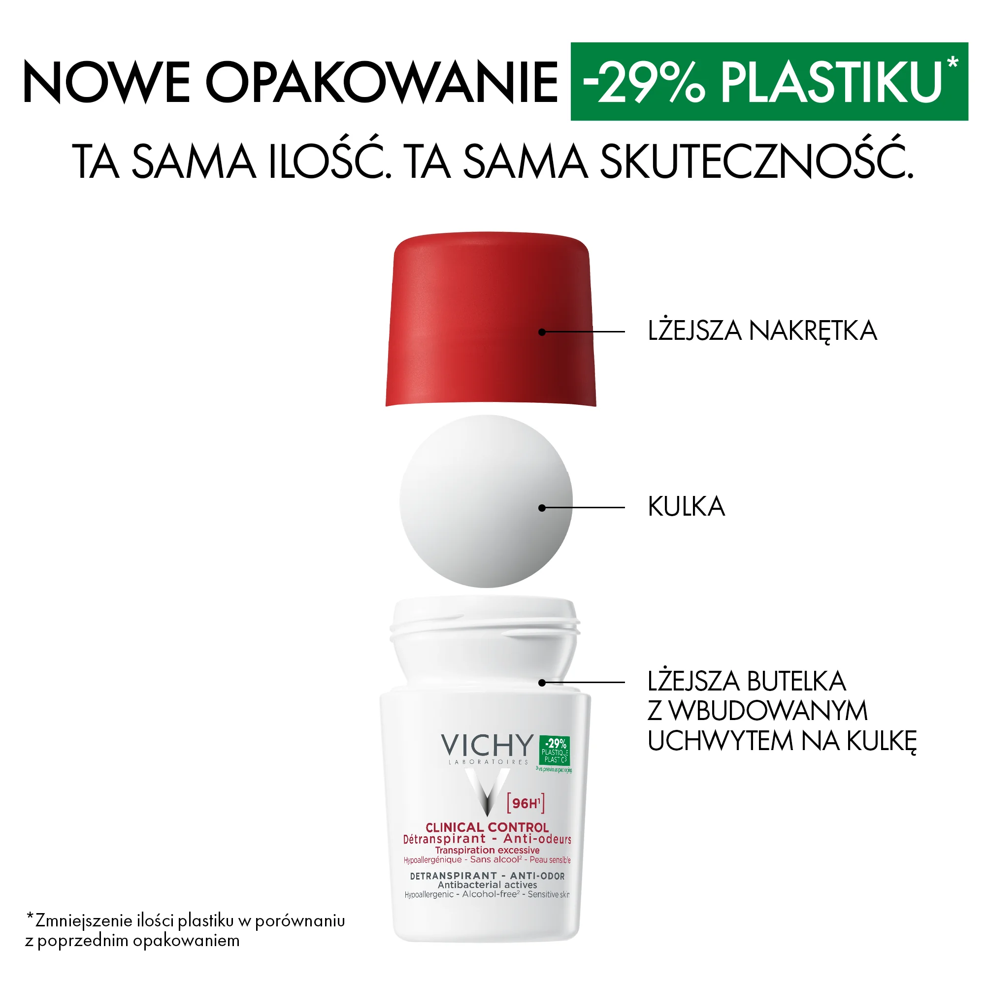 Vichy Clinical Control 96 H antyperspirant w kulce, 50 ml