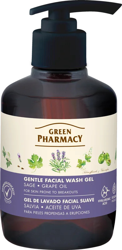 Green Pharmacy żel do mycia twarzy z szałwią lekarską, 270 ml