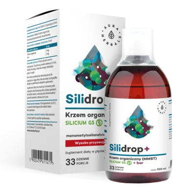 Aura Herbals, Silidrop, suplement diety, krzem organiczny (MMST) silicium G5 + bor, 500 ml