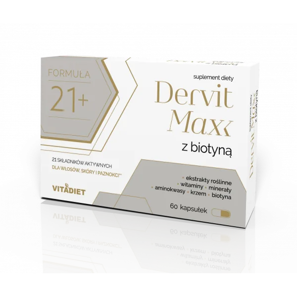 Dervit Max z biotyną suplement diety, 60 kapsułek