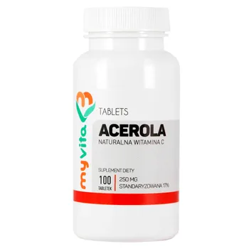 MyVita, Acerola 250mg, naturalna witamina C, suplement diety, 100 tabletek 