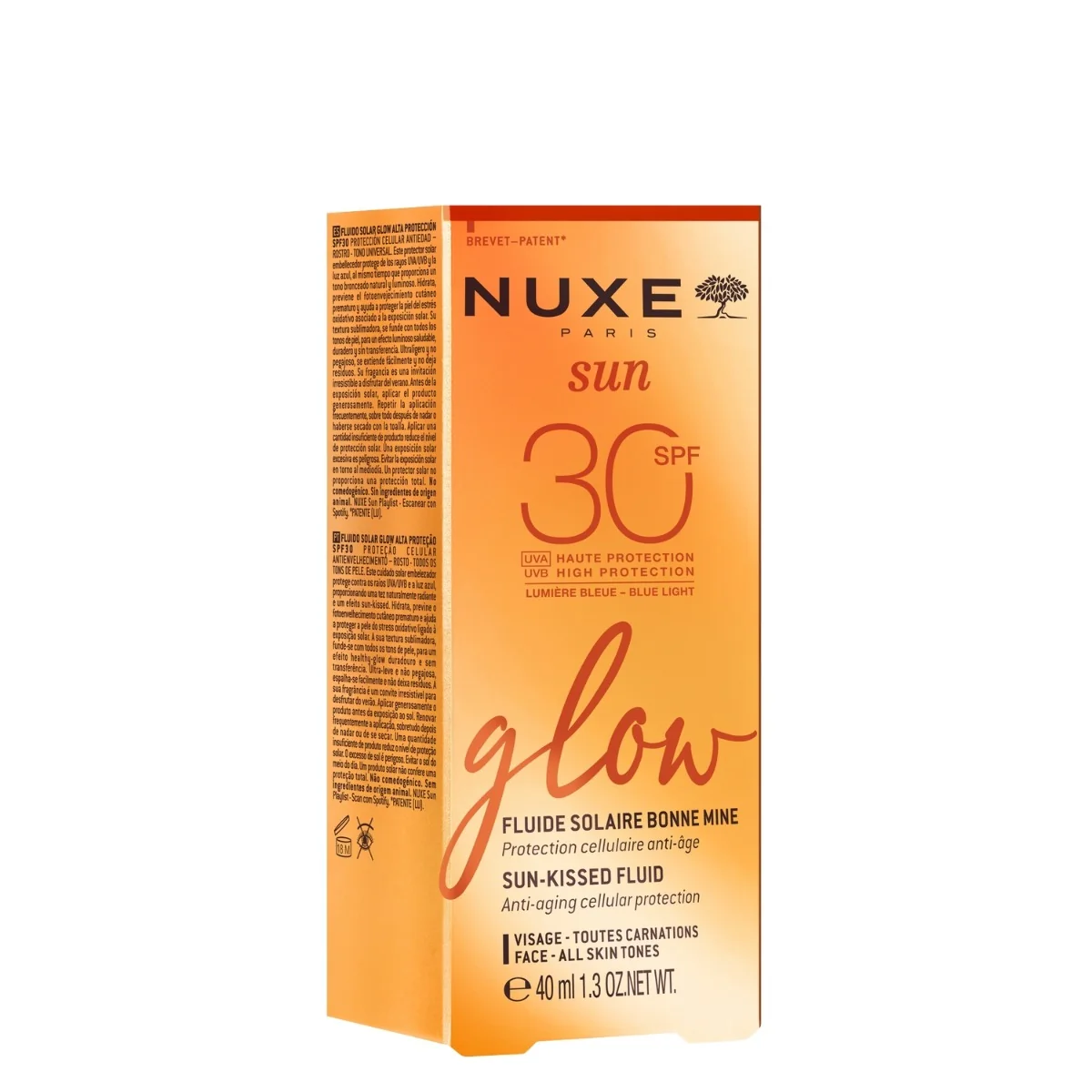 Nuxe Sun Glow fluid glow z efektem skóry muśniętej słońcem SPF 30, 40 ml