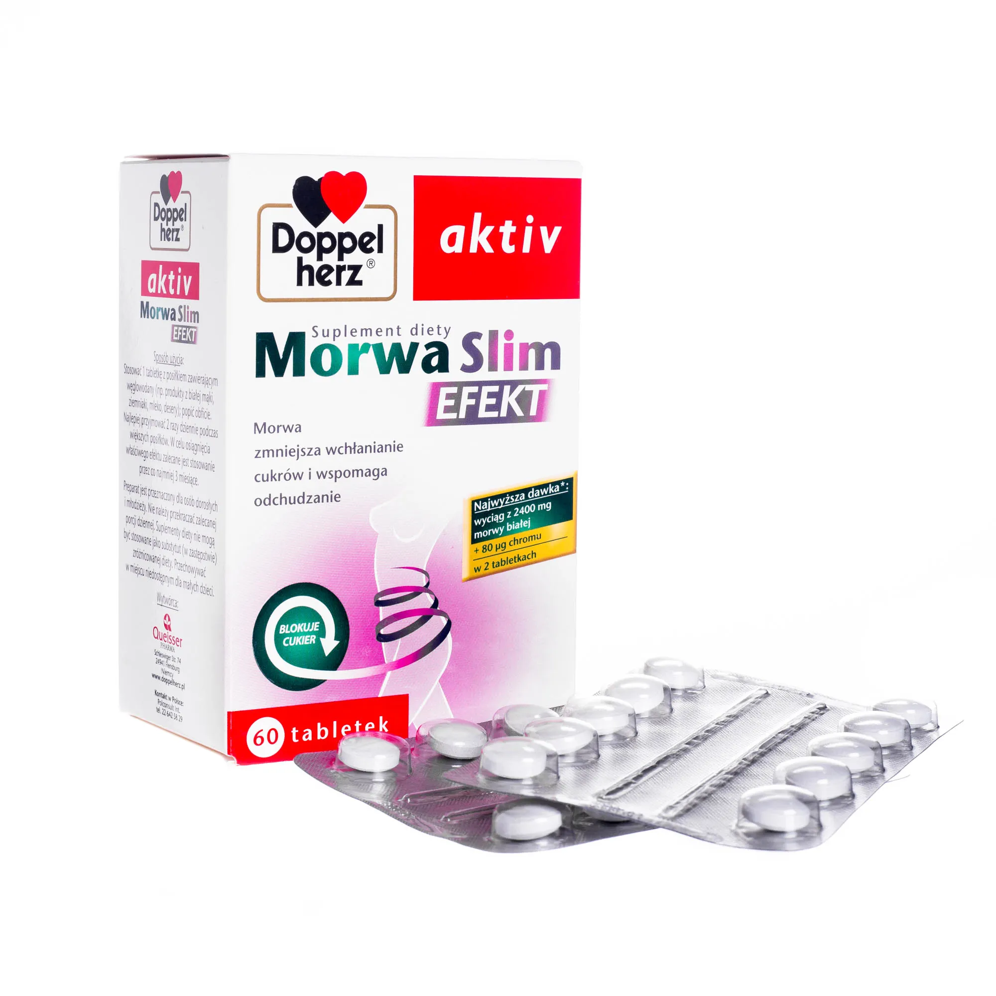 Doppelherz aktiv, Morwa Skin EFEKT, suplement diety, 60 tabl. 
