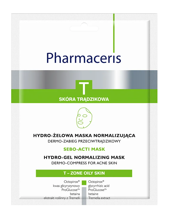 Pharmaceris T Sebo-Acti Mask, hydro-żelowa maska normalizująca, 1 sztuka
